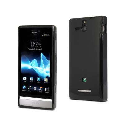 MADE FOR XPERIA MINIGEL SHELL CASE BLACK FOR XPERIA U --