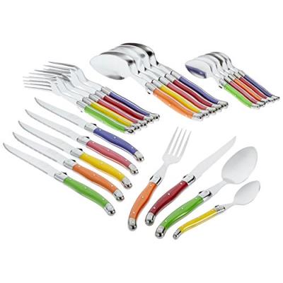 Easykado Menagere 24 Pieces Laguiole Manches Couleurs