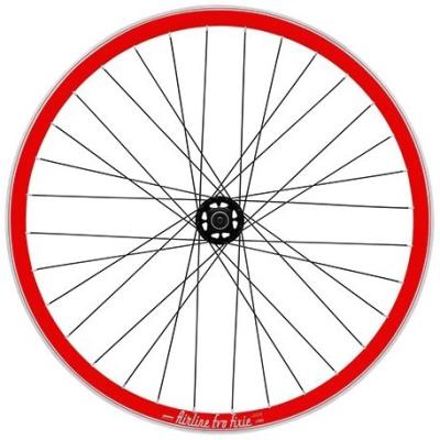 Rodi roue avant fixie jante et moyeu rouge noir