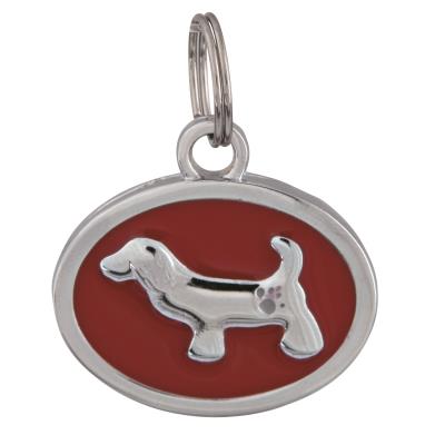 Comparer les prix de Plaque identification brillante ovale avec motif chien