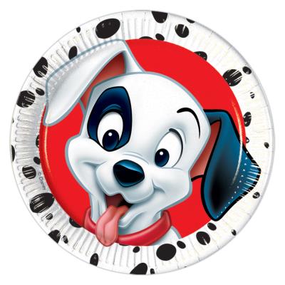 8 assiettes 101 Dalmatiens en carton taille unique