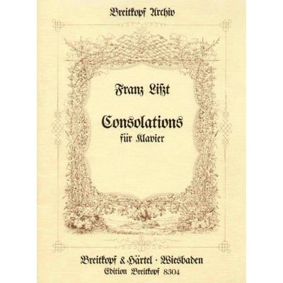 Partitions classique EDITION BREITKOPF LISZT FRANZ - CONSOLATIONS. REPRINT - PIANO Piano