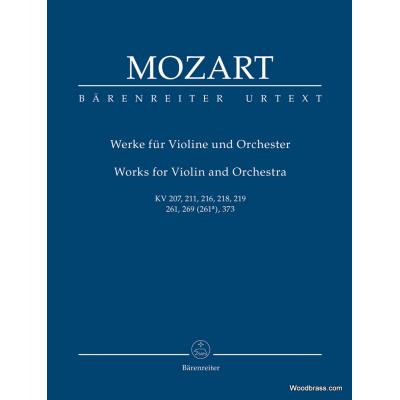 Partitions classique BARENREITER MOZART W.A. - WORKS FOR VIOLIN AND ORCHESTRA KV 2017, 211, 216, 218, 219, 261, 269 (261a), 373 Format poche