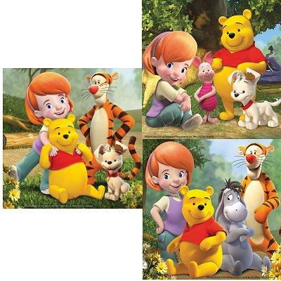 Puzzle 3 x 49 pièces - Winnie l'ourson et ses amis