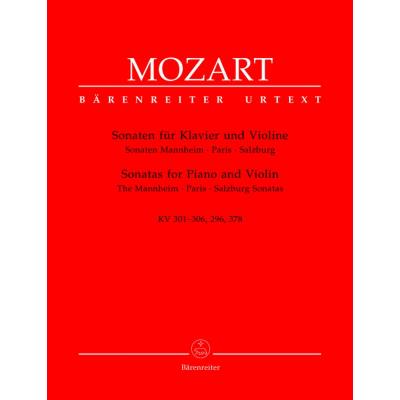 Partitions classique BARENREITER MOZART W.A. - SONATES MANNHEIM, PARIS, SALZBURG KV 301-306, 296, 378 - VIOLON, PIAN0 Violon