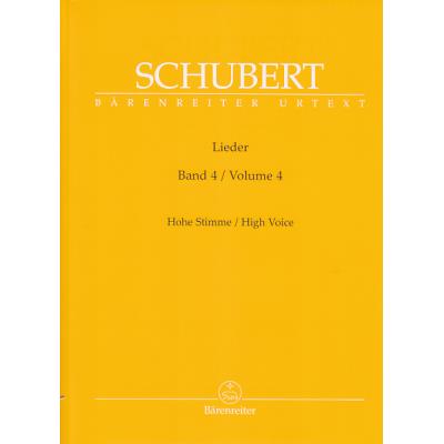 Partitions classique BARENREITER SCHUBERT F. - LIEDER VOL.4 - VOIX HAUTE, PIANO Soprano, piano