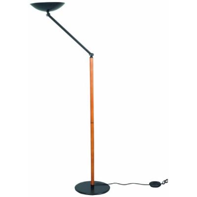 ALUMINOR LIBERT 4*N LAMPADAIRE HALOGÈNE MÉTAL/BOIS TEINTÉ MERISIER