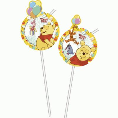 Pailles Winnie l'Ourson (x6) - anniversaire