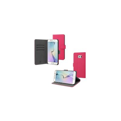 MUVIT étui Wallet Folio rose avec 3 rangements de cartes et stand fonction pour SAMSUNG GALAXY S6 EDGE PLUS