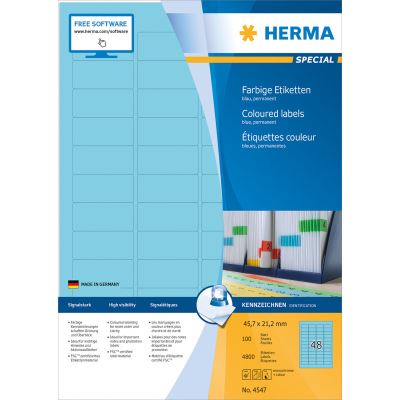 herma herma etiquette universelle, 45,7 x 21,2 mm, bleu noir