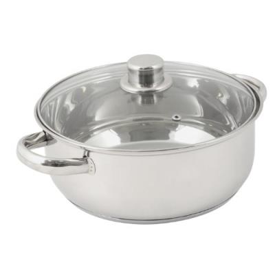 Crealys 502386 faitout en inox 8 l + couvercle verre diamètre: 28 cm