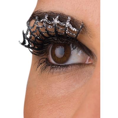 Faux cils courts argentés toile d'araignée adulte Halloween taille unique