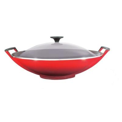 LE CREUSET WOK COUVERCLE EN VERRE DIAM: 36 CM CERISE 25304360600460
