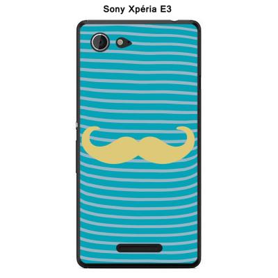 Coque Sony Xpéria E3 - Marinière Moustache - 2 Custard