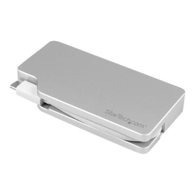 StarTech.com Aluminium A/V reisadapter: 4-in-1 USB-C naar VGA, DVI, HDMI of mDP - USB Type-C Adapter - 4K video converter videoconverter