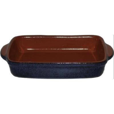 Amazing cookware grand plat creux rectangulaire en terre cuite - 'bleu réactif'