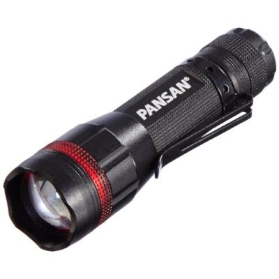 Pansan 4083 focus - focalisable led petit lampe de poche petit, compact lampe de poche 1w led en alliage daluminium noir avec