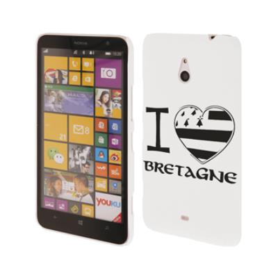 Coque blanche drapeau breton I Love Bretagne Nokia Lumia 1320