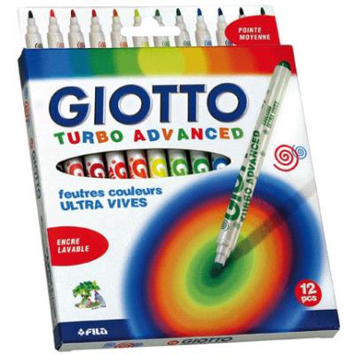 Etui de 12 feutres Giotto Turbo Advanced pointe moyenne