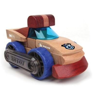 Janod - Véhicule en bois - Transformobile : Voiture de police