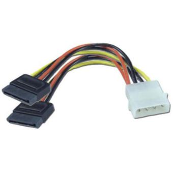 Adaptateur Câble Alimentation MOLEX Vers 2 Connecteurs SATA - Référence ADAMOL2SATA - Neuf Sous Blister