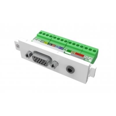VISION TechConnect 3 VGA+3.5mm module - plaat met klik-in voor modulaire voorziening