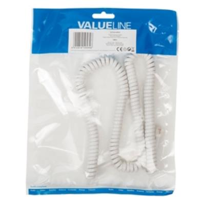 Câble extensible pour casque découte à connecteur rj10 mâle vers rj10 mâle 5,00 m blanc valueline