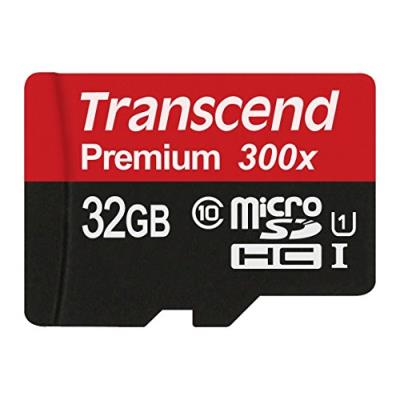 Transcend 32 go carte mémoire microsdhc classe 10 uhs-i 300x avec adaptateur ts32gusdu1