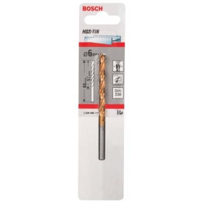Bosch 2608596711 Foret à Métaux Rectifié Hss-Tin Din 338 Ø 6 Mm