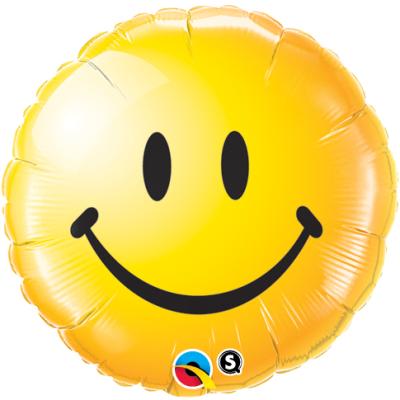 Ballon métallique smiley jaune