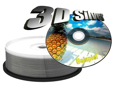 DVD+R imprimable Silver 3D, 8x, 25 pièces en cake box