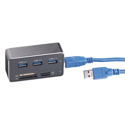 Hub USB 3.0 / 3.1 à 3 ports avec lecteur de carte, SD / SDHC / TF / MS DUO  / M2 pour Windows, Mac OS et Linux