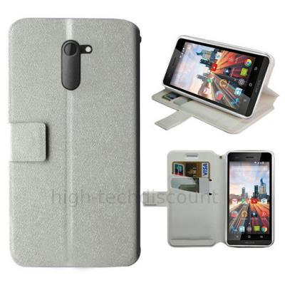 Housse etui coque pochette portefeuille pour Archos 50c Neon - BLANC