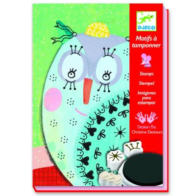 Motifs à tamponner : des poils et des plumes djeco