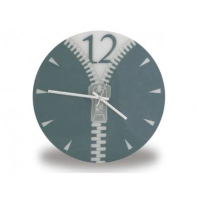 Horloge avec motif zip grise deco maison design insolite