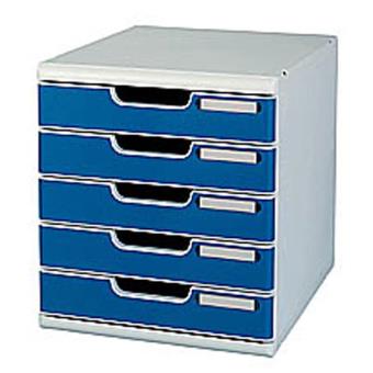 Module de classement Modulo 5 tiroirs gris/bleu, Dimentions : 5 x H5,4 cm - 1