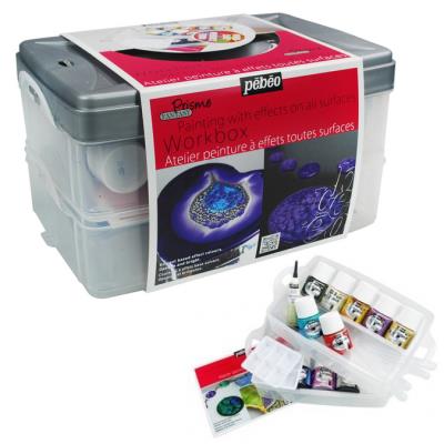 Coffret atelier peinture à effets Fantasy Prisme 10 flacons 45 ml et accessoires