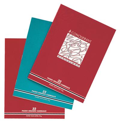 Conquerant - Cahier Piqures Grand Carreaux 17x22 32p 4mm 90g