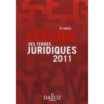 Lexique Des Termes Juridiques - Broché - Achat Livre | Fnac