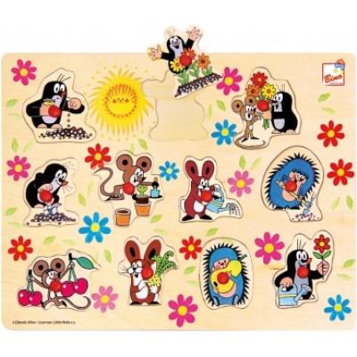 Bino - puzzle a encastrer - la taupe et la sourie - 11 pieces