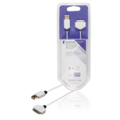 Câble de synchronisation et de charge, station daccueil 30broches mâle vers usb 2.0 a mâle, 1m, blanc könig