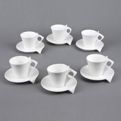 Table Passion - Coffret 6 Tasses / Sous Tasses Cafe 10 Libra Porcelaine Blanche
