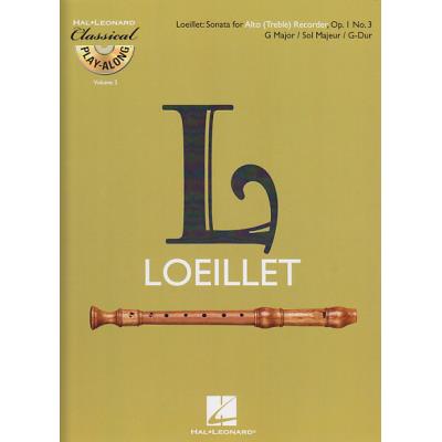 Partitions classique HAL LEONARD LOEILLET DE GANT JEAN-BAPTISTE - SONATE EN SOL MAJEUR OP.1 N°3 + CD - FLUTE A BEC ALTO Flûte à bec