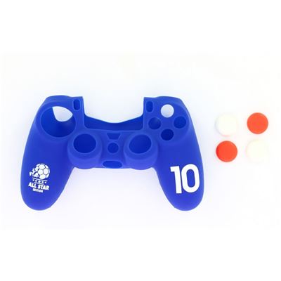 Housse de protection en silicone Subsonic pour manette Playstation 4, PS4 Slim, PS4 Pro avec grips - Football 2018 Bleu