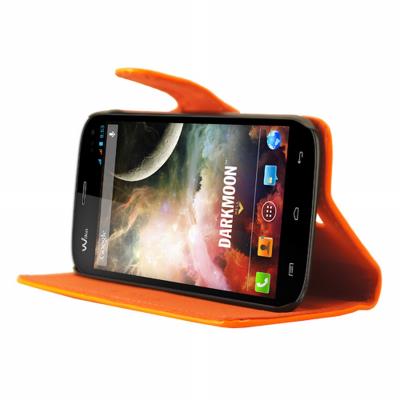 Mocca étui folio fluo orange avec support pour Wiko Darkmoon