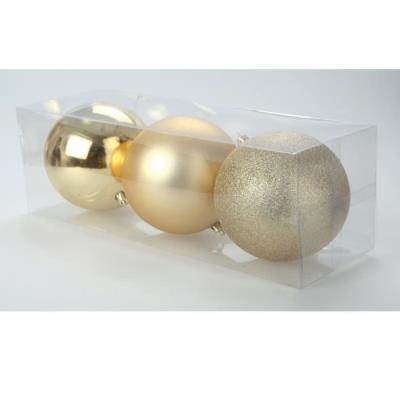 Set de 3 boules 12 cm de coloris or 5bop105or