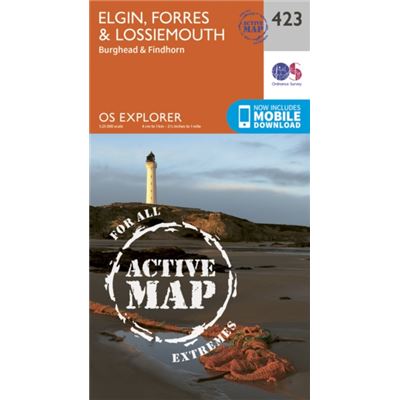 Os Explorer Map Active (423) Elgin, Forres And Lossiemouth (Os Explorer Active Map) (Map)