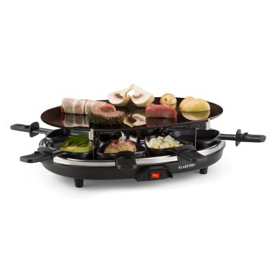 Klarstein Blackjack Appareil à raclette grill 8 personnes verre céramique acier