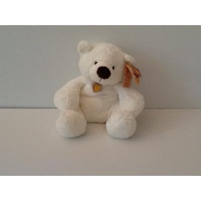 PLUSH&COMPANY - 09740 - PELUCHE - BLANCHE OURSON POLAIRE - 43 X 28 CM