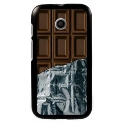 Coque noire pour Motorola Moto E motif tablette de chocolat